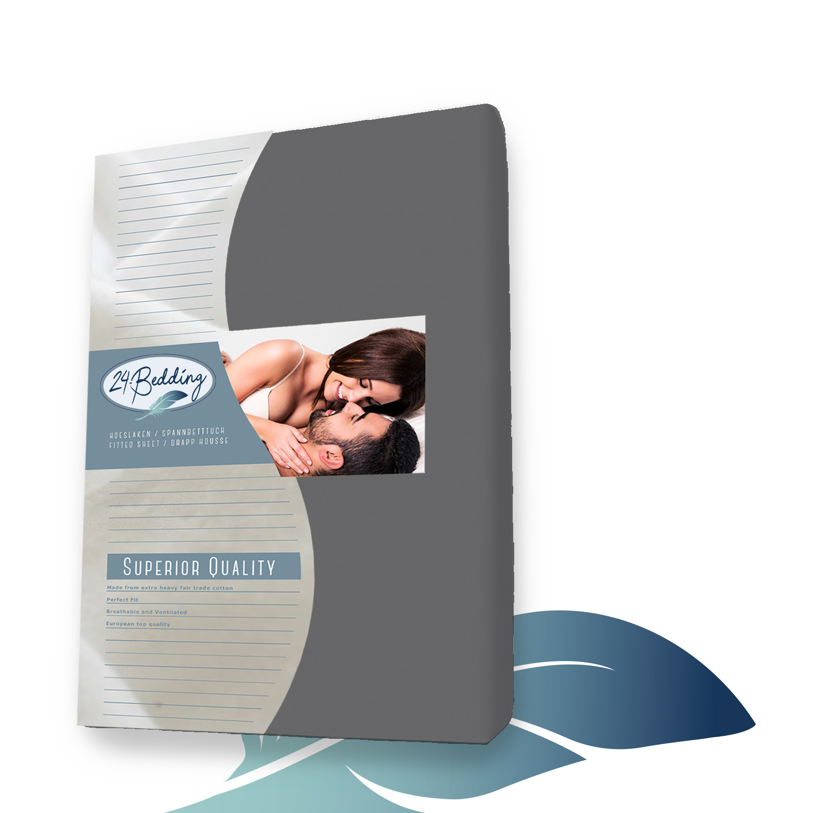 Badstof topper hoeslaken 80 x 220 cm donker Grijs main product photo