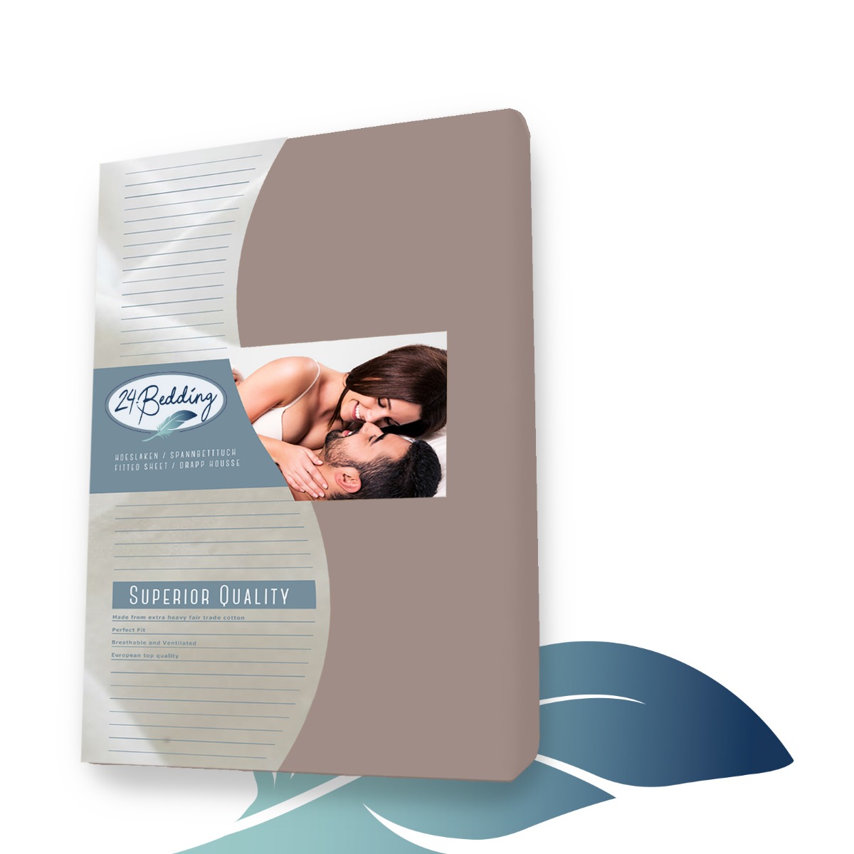 Badstof hoeslaken 80x210 cm Taupe main product photo