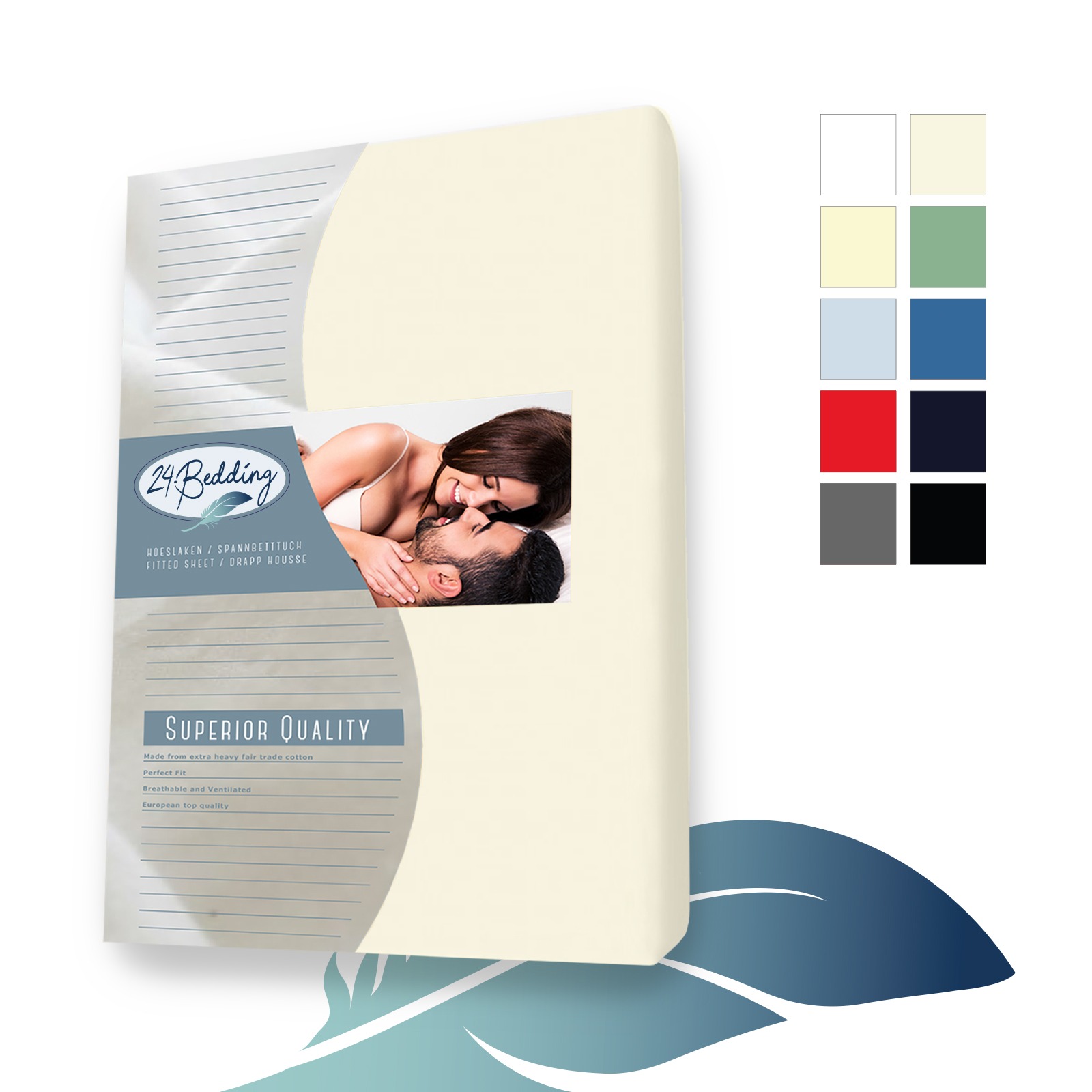 Badstof hoeslaken 140 x 210 cm Beige main product photo