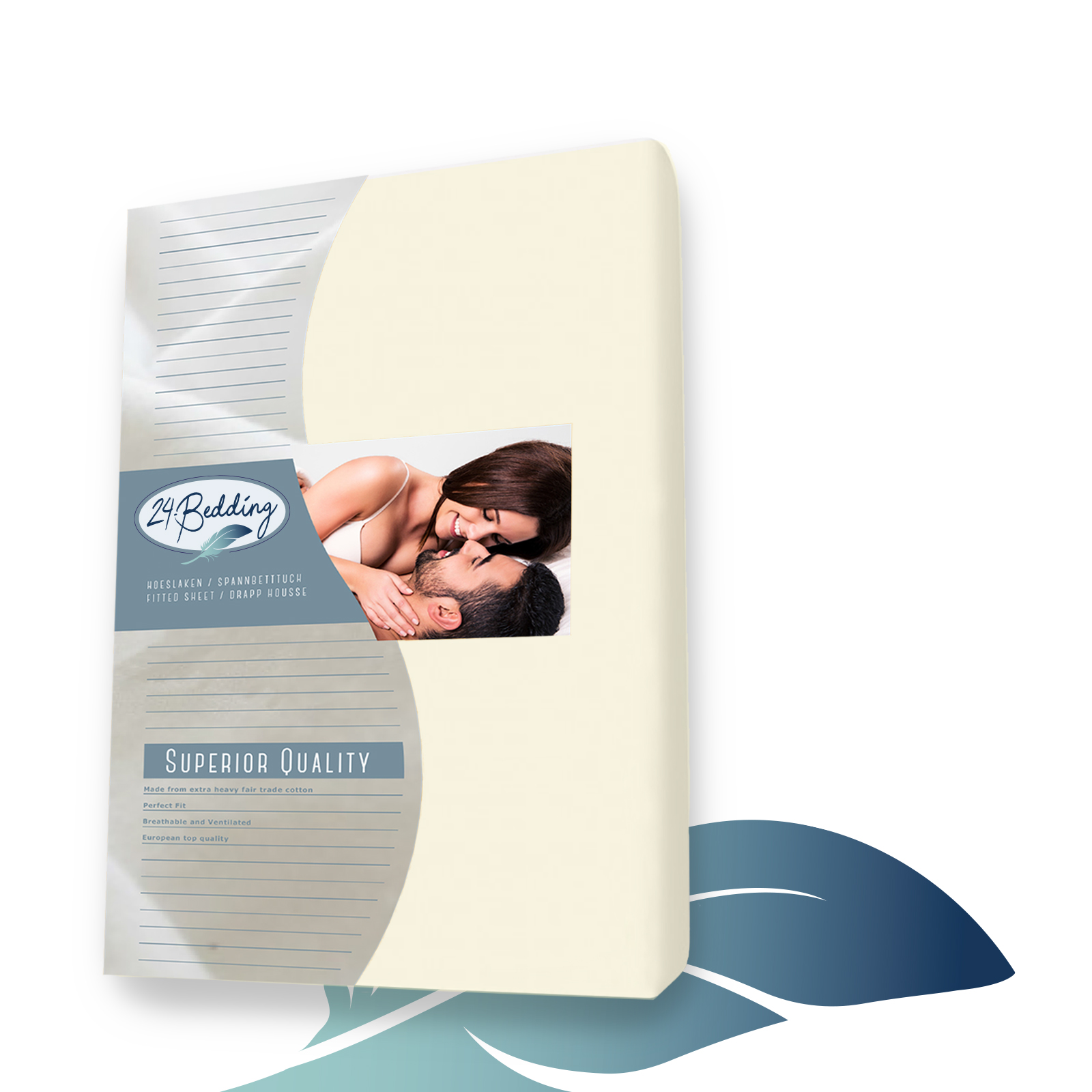 Dubbel Jersey Splittopper Hoeslaken - 180 x 200 cm - Beige main product photo