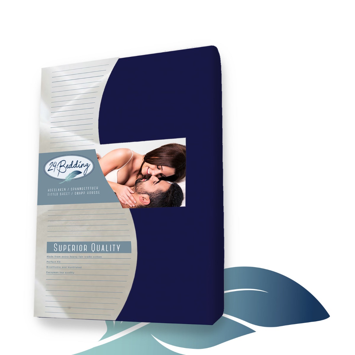Duopak 2 stuks!! - Katoenen topper hoeslaken 90 x 210 cm Marine main product photo