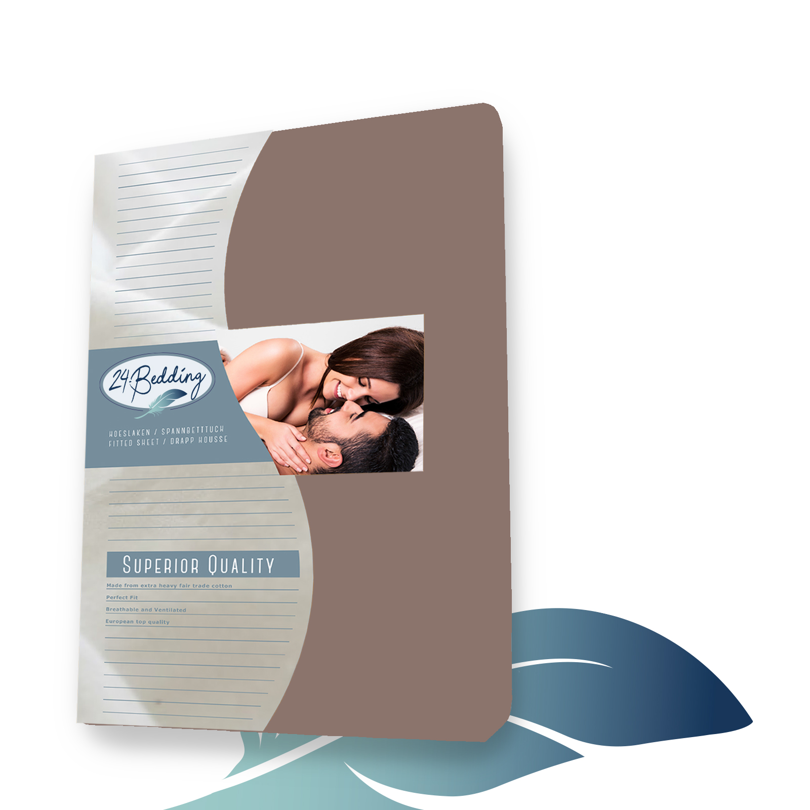 Dubbel Jersey Topper Hoeslaken - 200 x 220 cm - Taupe main product photo
