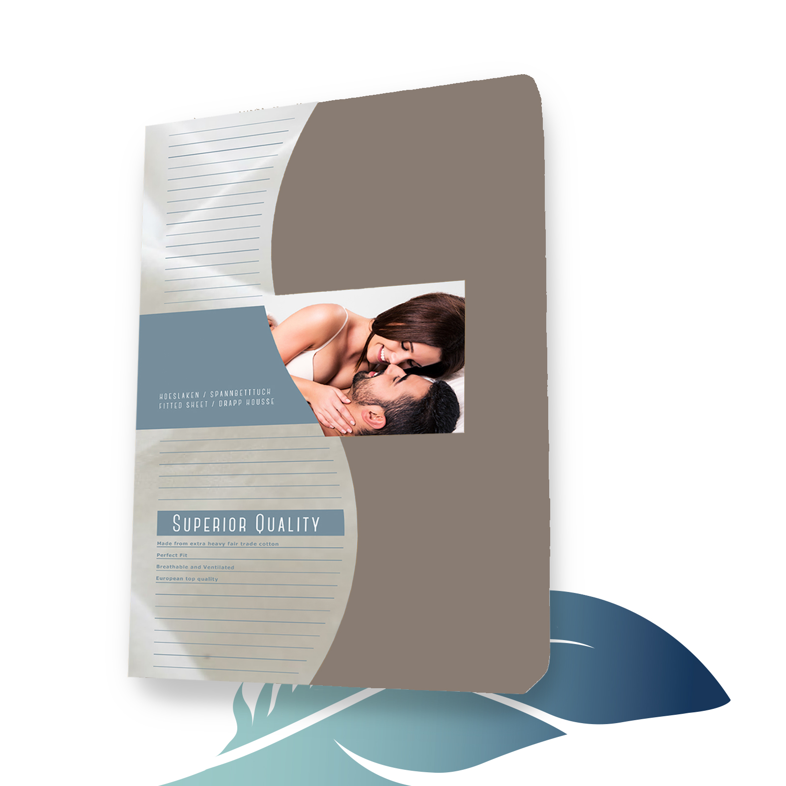 Duopak 2 stuks!! - Flanellen topper hoeslaken 90 x 210 cm Taupe main product photo