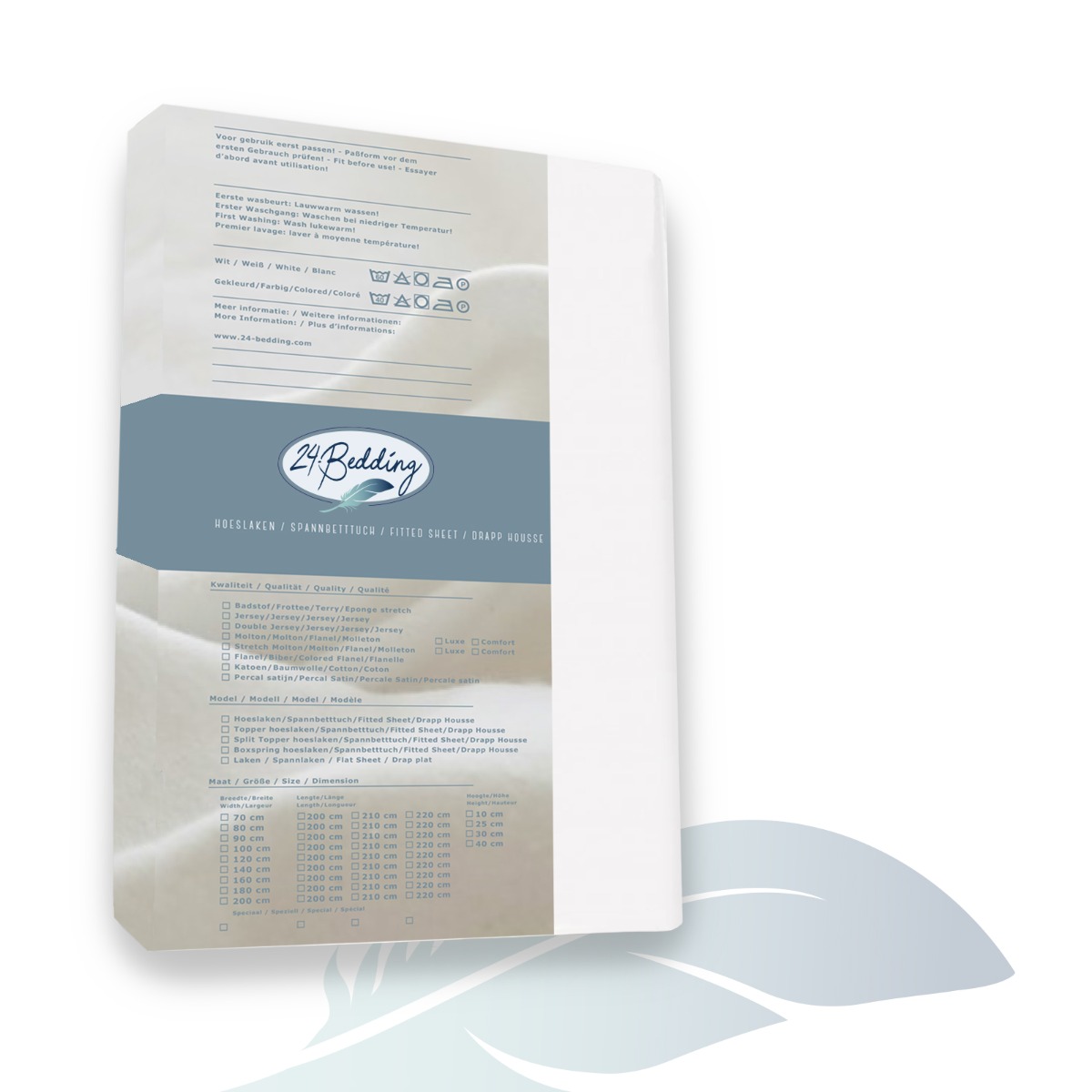 Flanellen topper hoeslaken 80 x 200 cm Wit main product photo