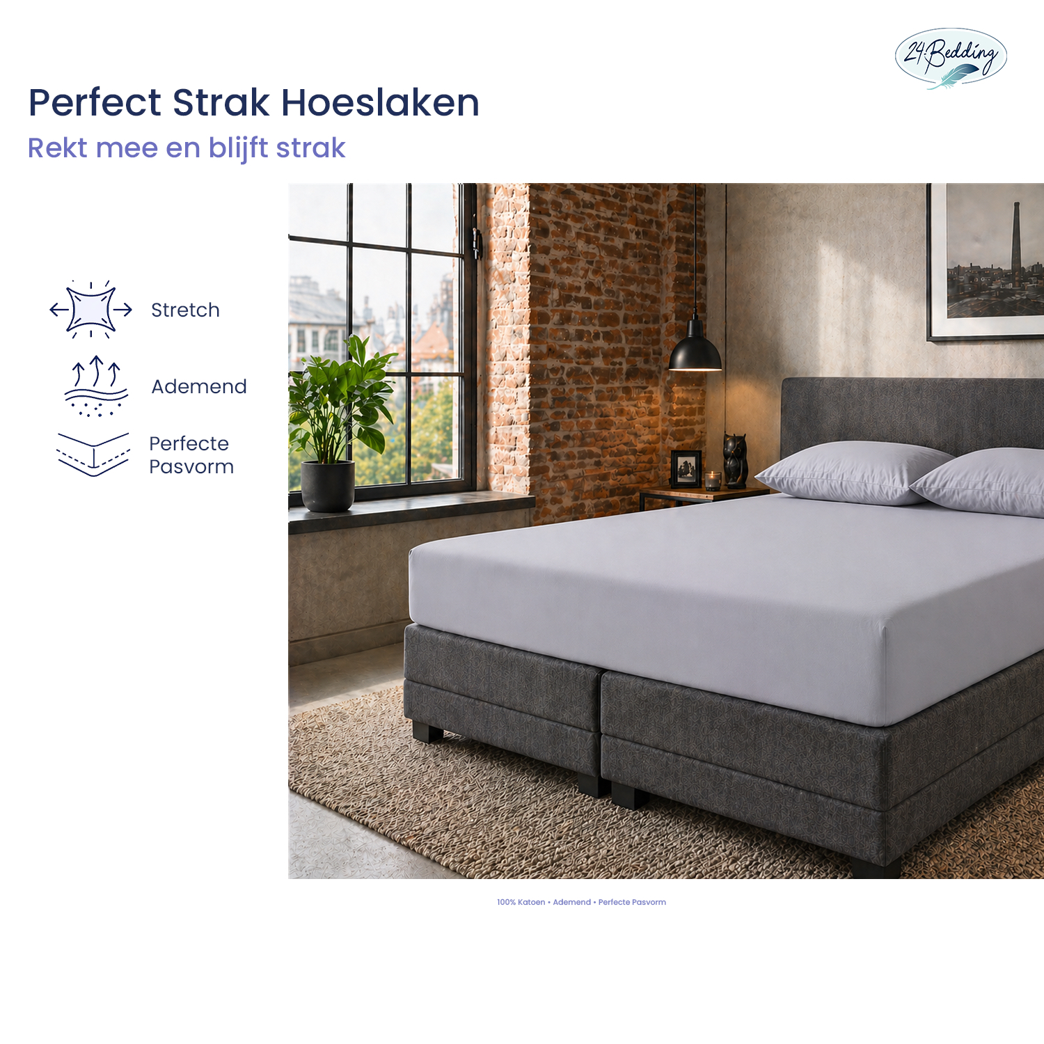 Jersey hoeslaken Elastaan 120 x 220 cm zilver Grijs main product photo