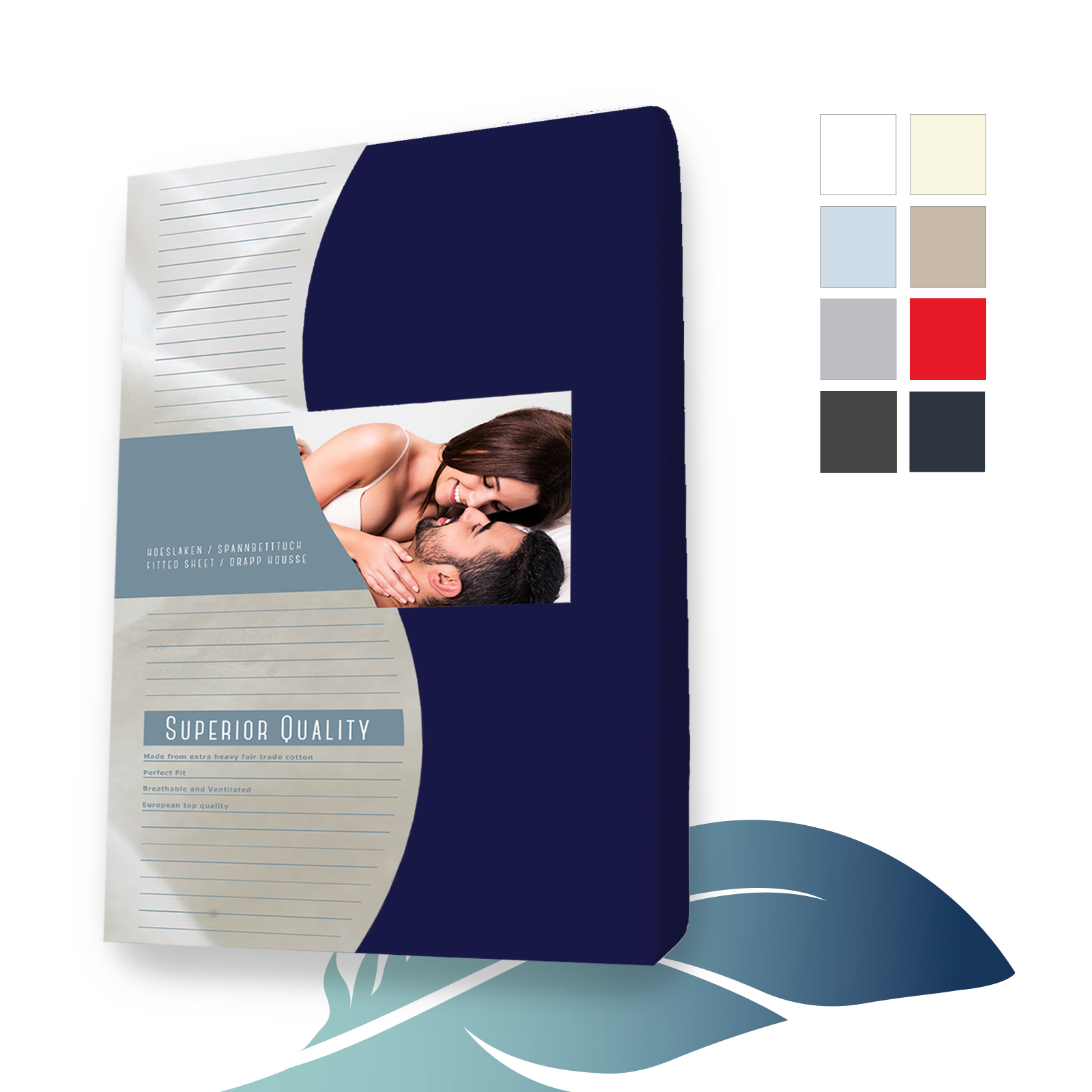 Jersey hoeslaken Elastaan 90 x 220 cm Marine main product photo