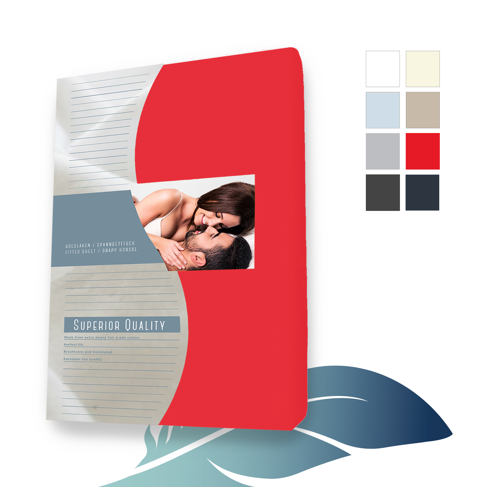 Duopak 2 stuks!! - Jersey hoeslaken Elastaan 70 x 200 cm Rood main product photo