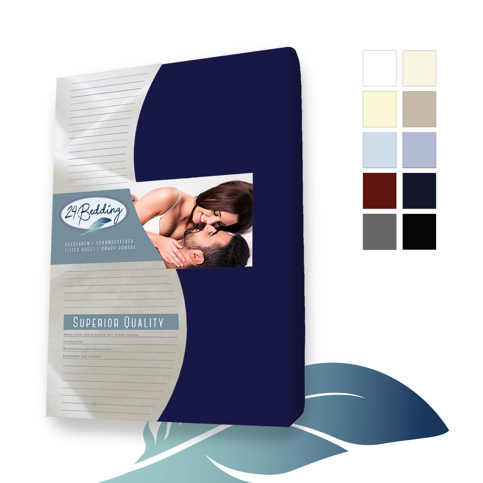 Jersey hoeslaken 140x220 cm Marine main product photo