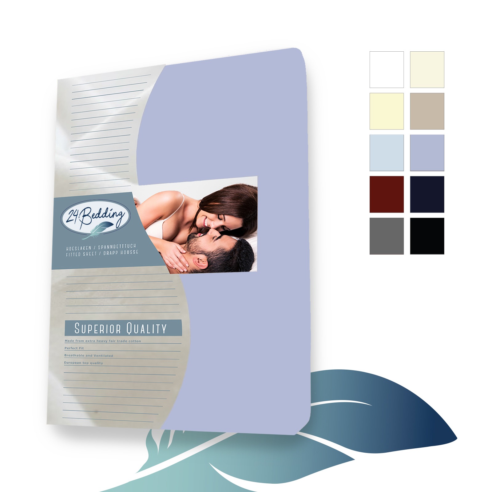 Jersey hoeslaken 100x200 cm midden Blauw main product photo