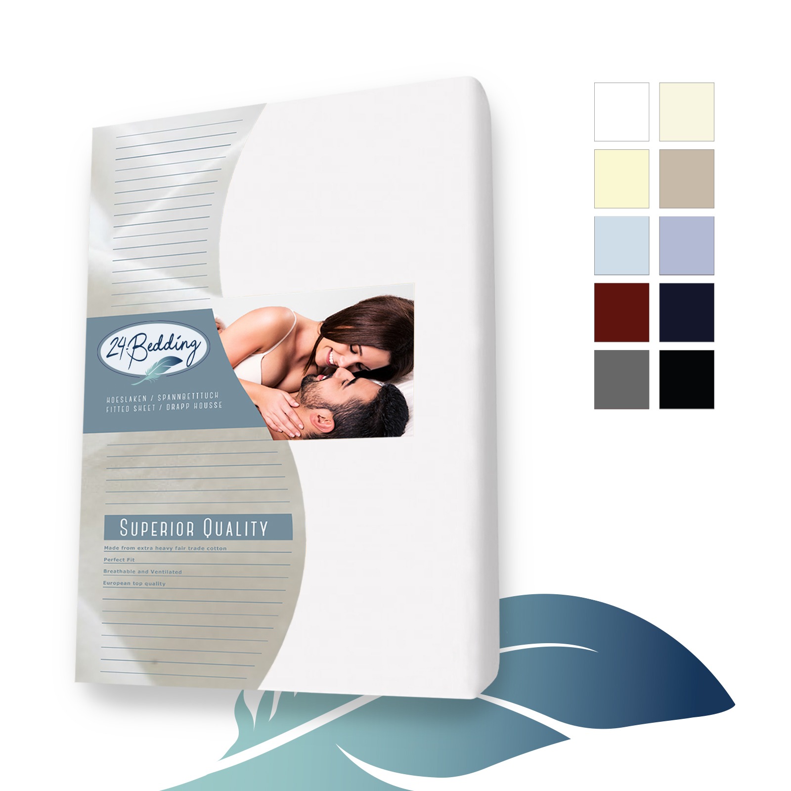 Duopak 2 stuks!! - Jersey hoeslaken 80x220 cm Wit main product photo