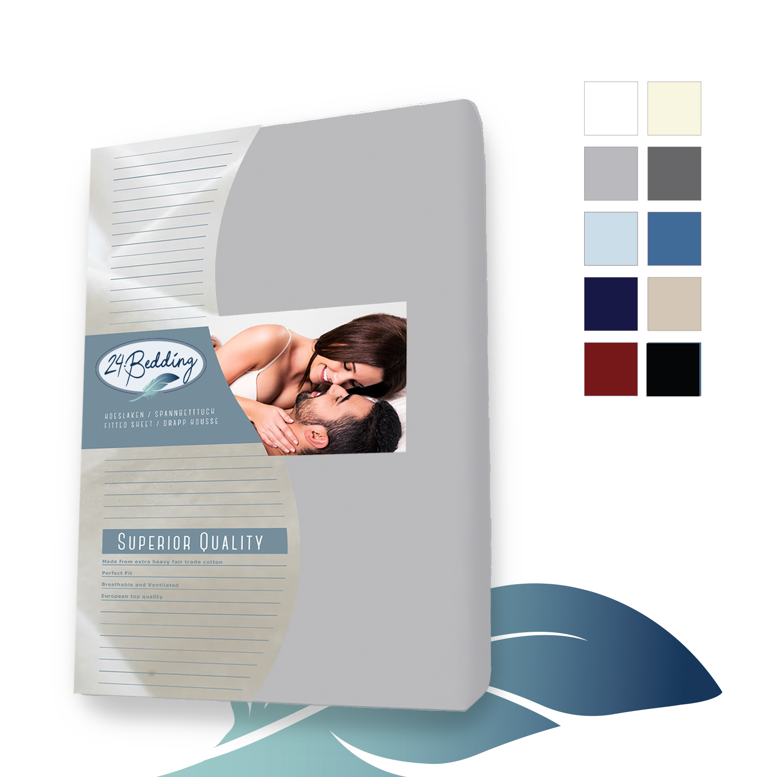 Duopak 2 stuks!! - Jersey hoeslaken 80x200 cm zilver Grijs main product photo