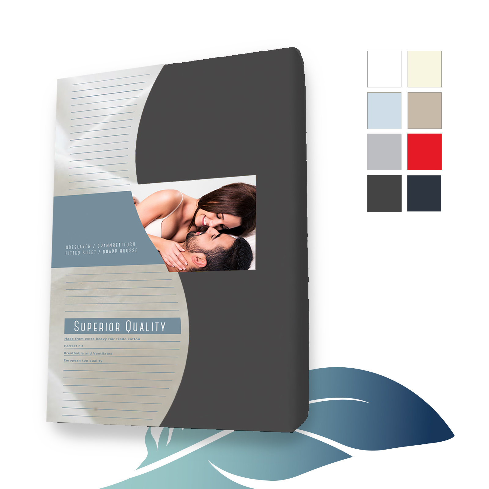 Jersey Elastaan hoeslaken splittopper 160 X 220 cm Antraciet main product photo