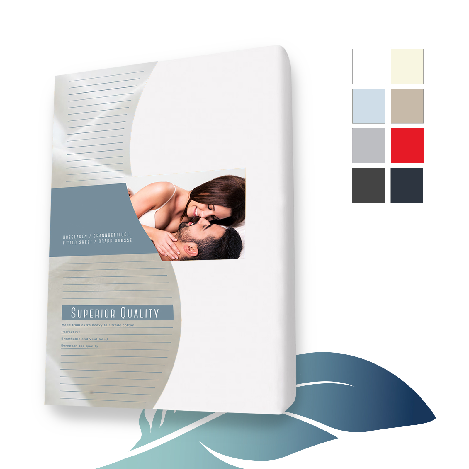 Jersey Elastaan hoeslaken splittopper 140 X 210 cm Wit main product photo