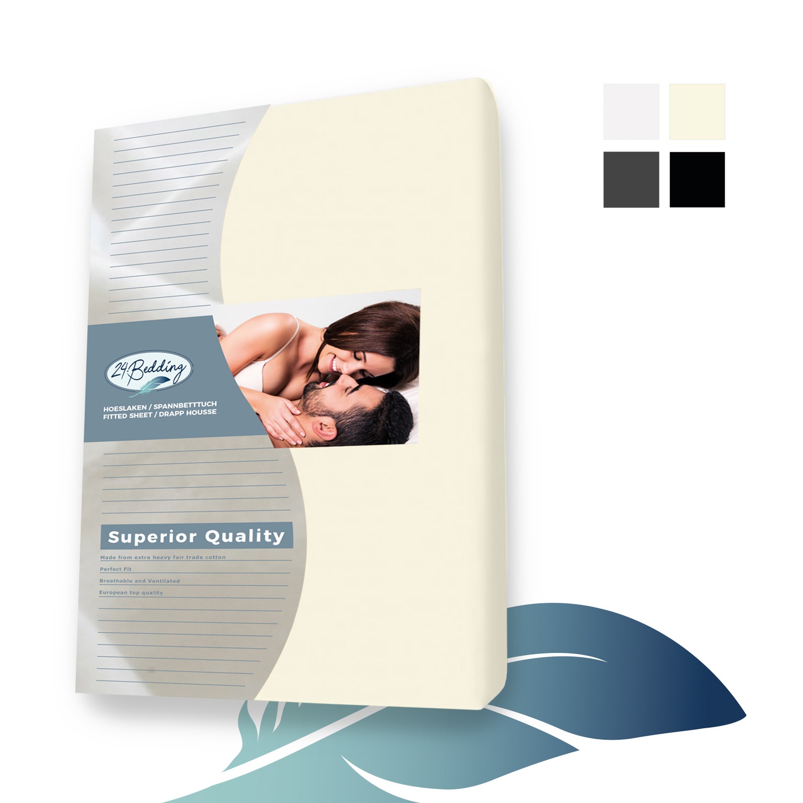 Jersey topper - topdek hoeslaken 90 x 210 cm Beige main product photo