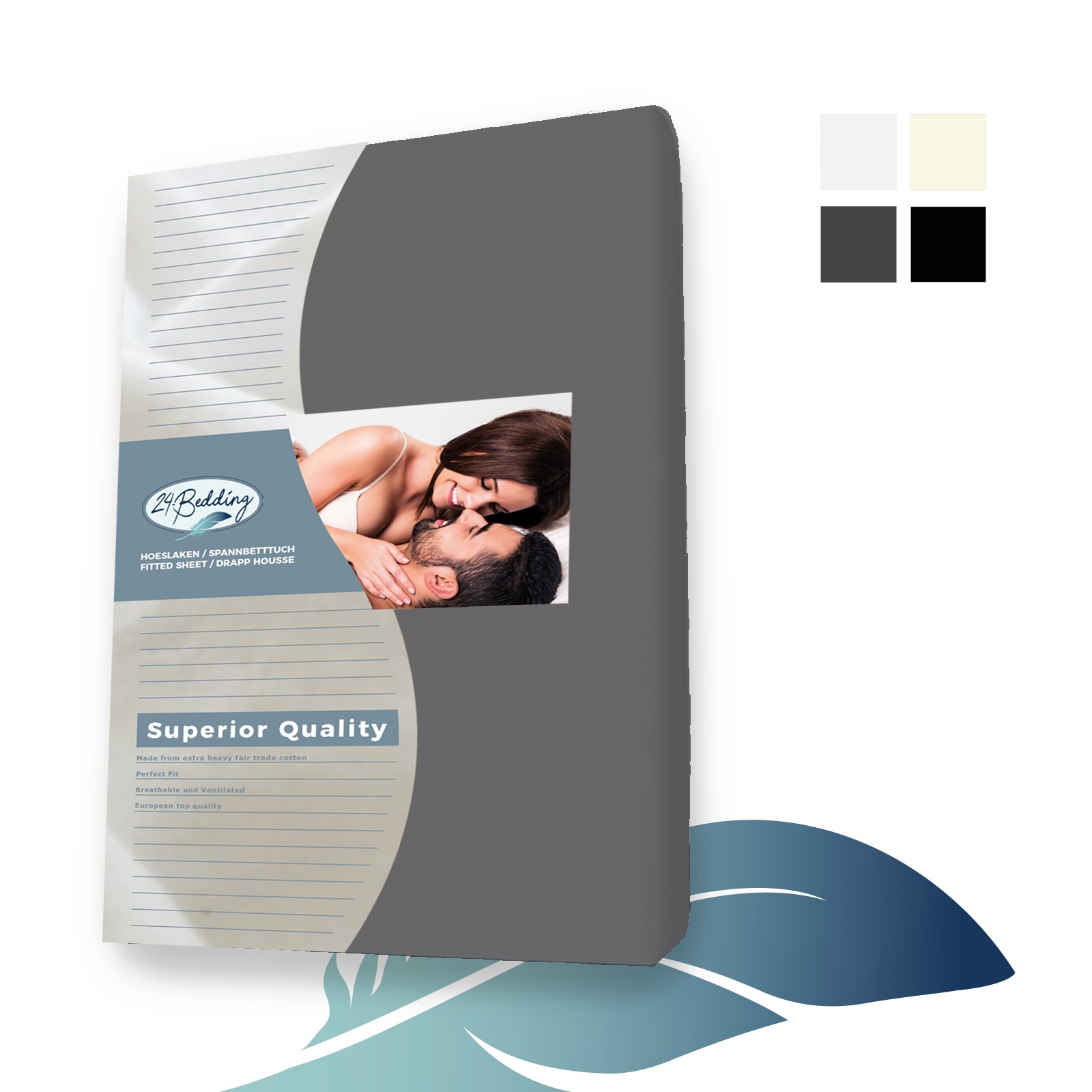 Jersey topper - topdek hoeslaken 140 x 200 cm Donker Grijs main product photo