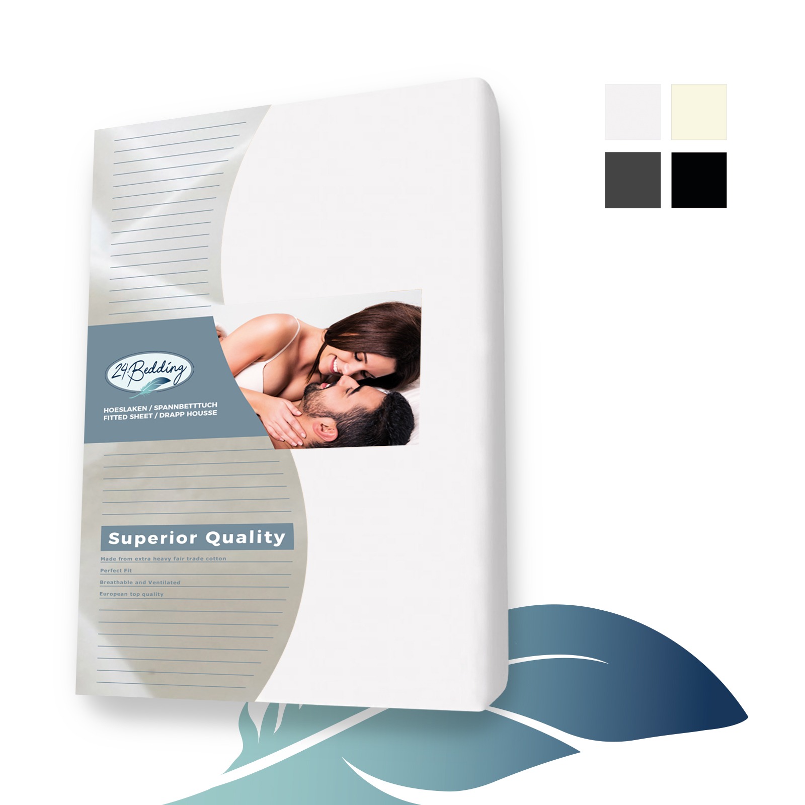 Jersey topper - topdek hoeslaken 200 x 200 cm Wit main product photo