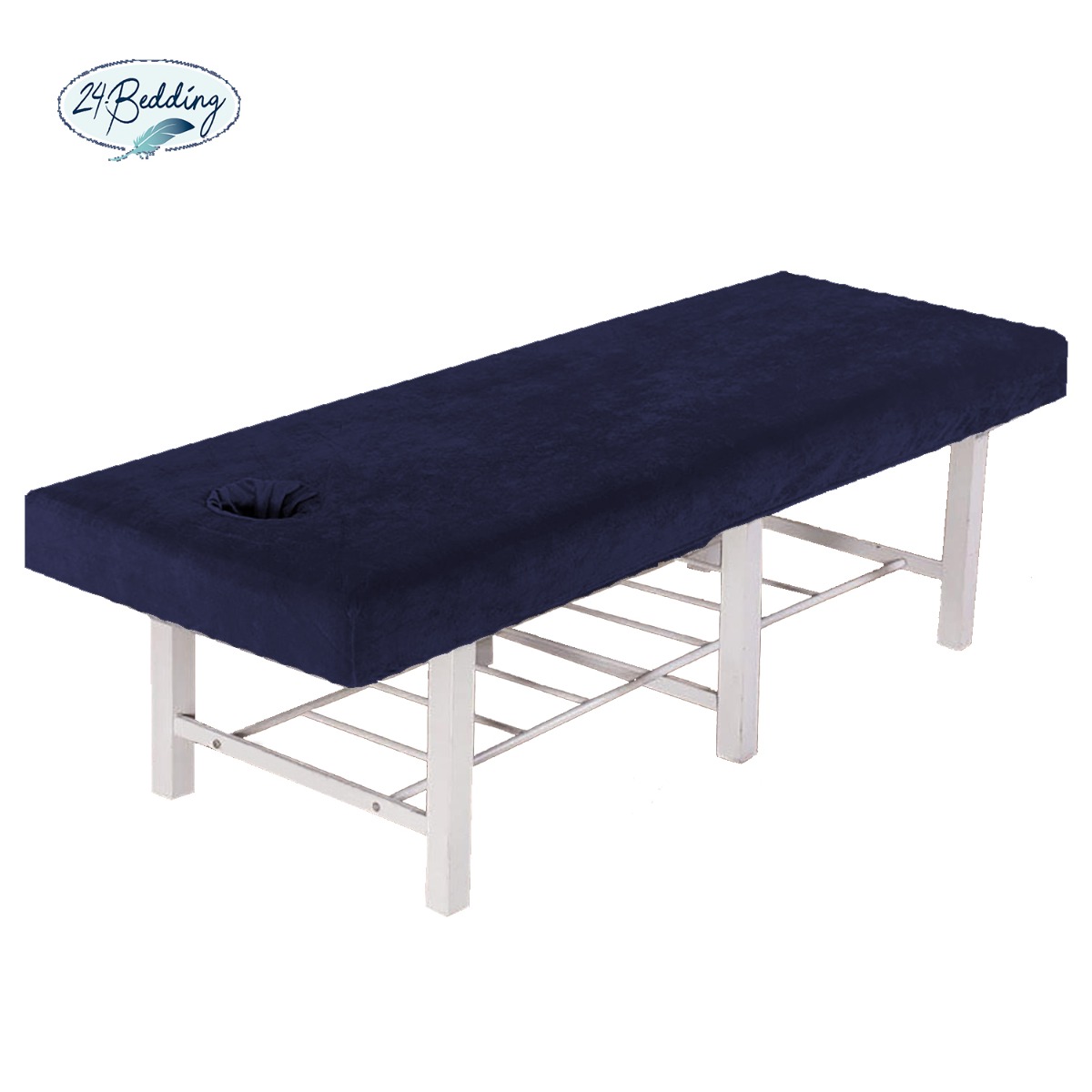 hoeslaken massagetafel met gezichtsuitsparing badstof 70 x 200 - 210 cm Marine main product photo