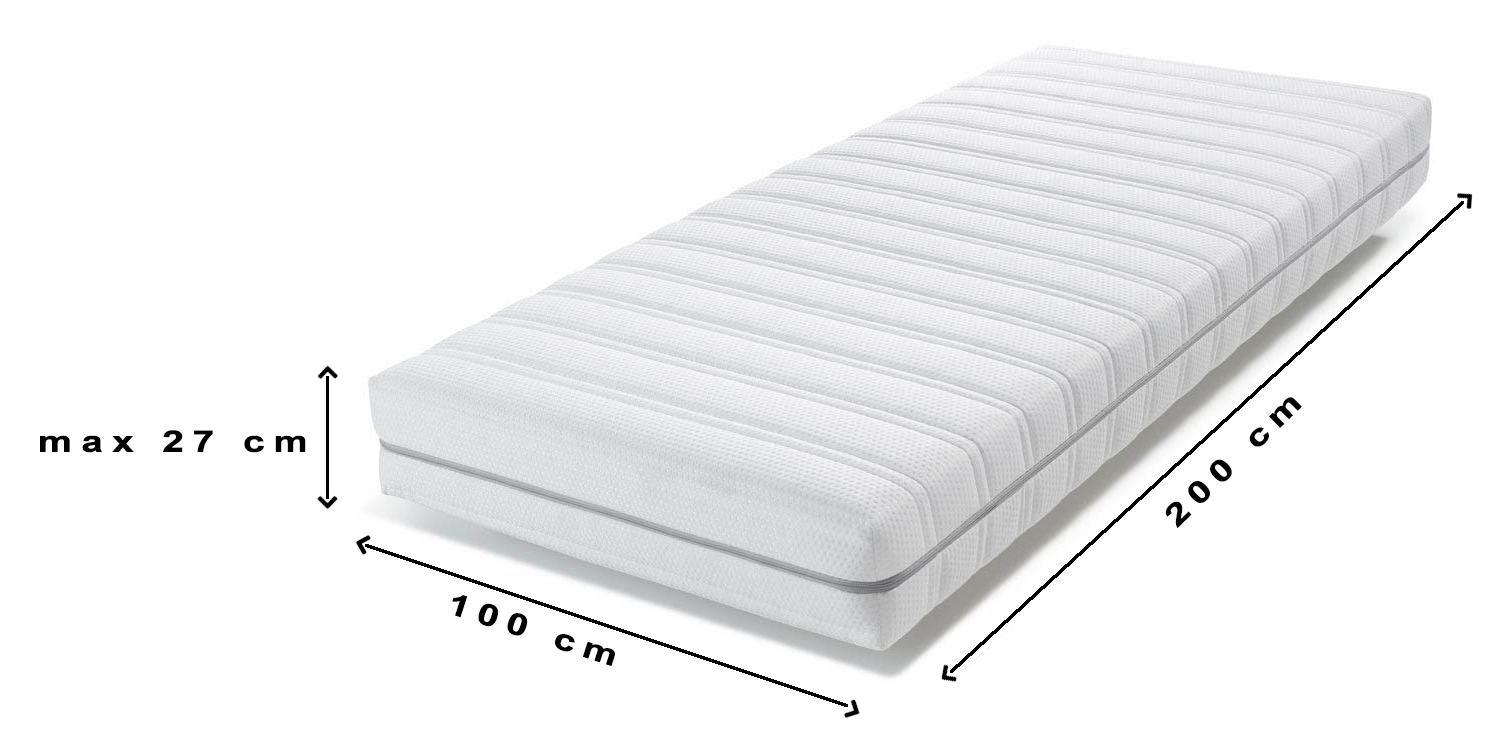  Voor standaard matrassen tot 27 cm hoogte in de maat 100x200 cm