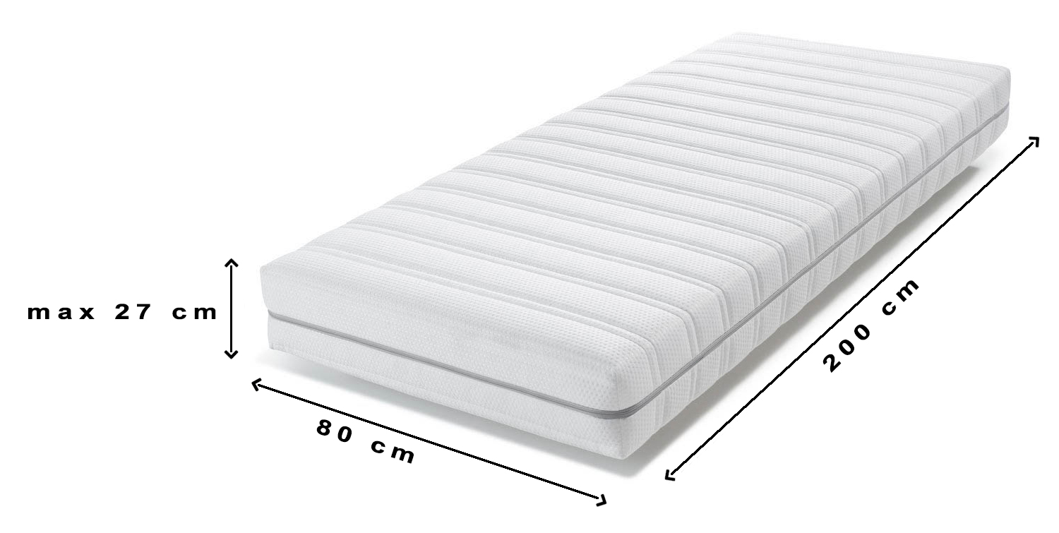  Voor standaard matrassen tot 27 cm hoogte in de maat 80x200 cm