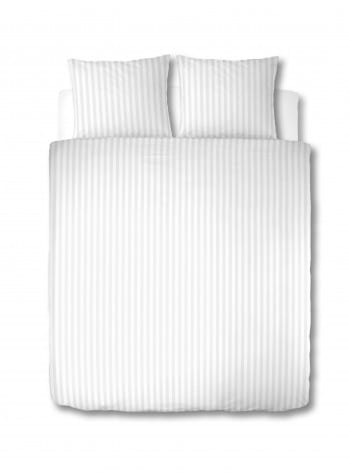 Dekbedovertrek Satijn Gestreept - 2 persoons - 200 x 200/220 cm - Wit main product photo