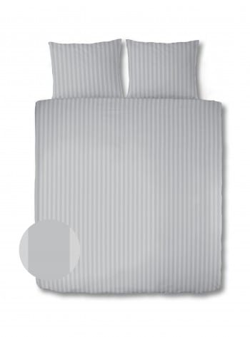 Dekbedovertrek Satijn Gestreept - 1 persoons - 140 x 200/220 cm - zilver Grijs main product photo