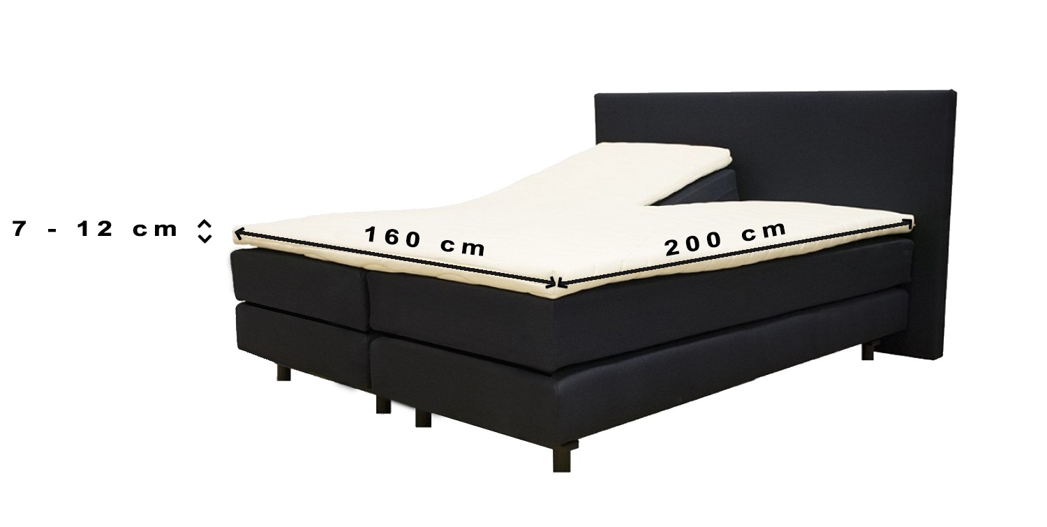 Katoenen hoeslaken passend voor splittopper matrassen van 160 x 200 cm Wit