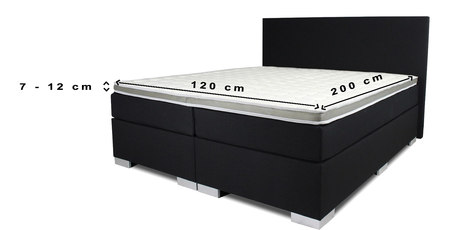 Topper hoeslaken Jersey Elastaan passend voor topper matrassen van 120 x 200 cm Antraciet